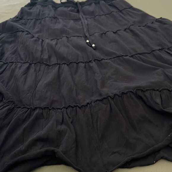 OSO Casuals Ruffled 💯 %cotton black color size XL” womens Skirt - Picture 11 of 14